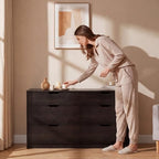 YESHOMY Dresser for Bedroom, 47.2" Modern Wood Chest with 6 Drawers