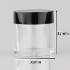 XICHEN (24 Pieces) 10G/10ML Clear Plastic Cosmetic Round Container Jars with BLACK Lids