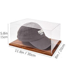 LITY Hat Display Case, No Assembly Required Clear Acrylic Baseball Cap Stand, UV Protection Signed Hat Transparent Showcase, Cap Display Box with Solid Wood Base Risers & Hat Shaper - size: 1 Pack Cap