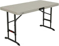 Lifetime Nesting 80823 Adjustable Rectangular Folding Table 122 cm for 4 People Beige