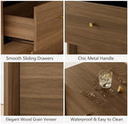 FORTUNETEC 47" Wide 6 Drawer Dresser for Bedroom, Walnut