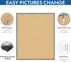 Hongkee 24x30 Frame Set of 4, 24 x 30 Grey Wood Style(Mat 18x24)