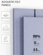 Fluxynara 36" x 24" Large Felt Bulletin Board, Soft Periwinkle