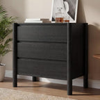 HOUROM Black 3 Drawer Dresser for Bedroom, Mid Century Modern Chest