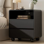 Lulive Night Stand, Bedside End Table with Charging Station, Black
