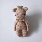 Zeroest Newborn Photography Outfits Boy Girl Bear Props Baby Photoshoot Crochet Bonnet Stuffed Animals for Newborn Photo - color: Light Camel