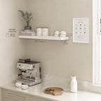Ballucci Floating Shelf, 36" Wood Wall Shelf with Invisible Brackets for Bathroom, Living Room, Bedroom, Kitchen, Nursery, 8" Deep, White