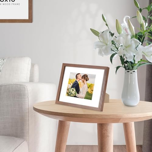 puthiac 5x7 Solid Oak Wood Picture Frames, Walnut, 3 Pack