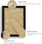 Hongkee 7x10 Picture Frame Set of 4, Made of Real Glass and Black Frame - Display 5.5 x 8.5 Diploma Frame with Mat or 7x10 Without Mat, 7 by 10 Photo for Wall or Tabletop