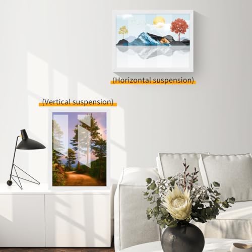 puthiac 20x24 Solid Oak Wood Picture Frame, White, 1 Pack