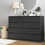 Black Dresser for Bedroom,Modern Large 8 Drawer Dresser with Deep Drawer,Wide Storage Chest of Drawer,Wood Bedroom Storage Organizer Furniture,TV Stand for Living Room