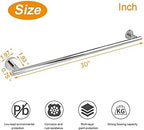 TocTen Bath Towel Bar - Thicken SUS304 Stainless Steel Bathroom Towel Holder, Towel Rod for Bathroom Heavy Duty Wall Mounted Towel Rack Hanger (30IN, Chrome)