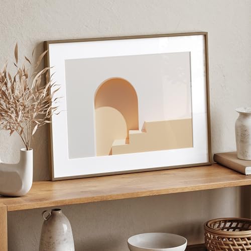 11x14 Picture Frame, Solid Oak Wood 11x14 Photo Frame with Mat to 8x10
