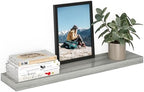 Ballucci Floating Shelf, 36" Wood Wall Shelf with Invisible Brackets for Bathroom, Living Room, Bedroom, Kitchen, Nursery, 8" Deep, Rustic Gray