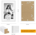 puthiac 13x19 Solid Oak Wood Picture Frame, White, 1 Pack