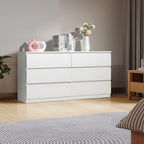 Karl home White 55-Inch 6 Drawer Modern Dresser, Bedroom Storage Chest