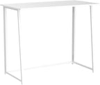 4NM 31.5" Small Folding Desk, Foldable Computer Home Office Desk, Study Writing Table for Small Space Saving Bedroom, Easy Assembly - All White