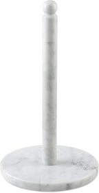 Koville Italian Marble Paper Towel Holder Countertop, Carrara Stone Paper Towel Holder Stand for Kitchen Storage, for Standard or Jumbo-Sized Rolls(Bianco Carrara)