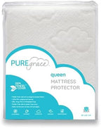 PUREgrace Tencel Mattress Protector (Queen) – Waterproof, Noiseless Cover, Soft and Breathable with Deep-Pocketed Corners for Secure Fit