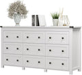 Xixini 59.1" Wide 9-Drawer Farmhouse Dresser for Bedroom, White