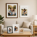puthiac 10x14 Solid Oak Wood Picture Frame, White, 1 Pack
