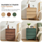 AVZEAR Set of 2 Modern3 Drawer Dresser for Bedroom, Curved Wooden Dresser Chest of Drawers, 3 Drawer Nightstand Closet Clothes Storage Organizer for Kids Bedroom, Living Room, Nursery, Green