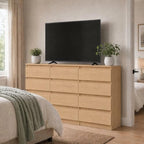 12 Drawer Dresser for Bedroom,Modern Deep Drawer Dresser with No-Handle Design,Storage Wood Chest of Drawer,Storage Organizer Furniture for Closet,Hallway