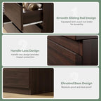 Jocoevol Modern Brown 7 Drawer Dresser for Bedroom, Simply Chest of Drawers, Wood Storage Dresser with Deep Drawers for Living Room Hallway Entryway, Brown