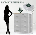 8-Drawer Dresser for Bedroom, Anti-Tip Tall Storage Organizer