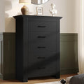 5 Drawer Dresser for Bedroom, Wood Dresser Chests of Drawers with Metal Handle, 47" Tall Vintage Design Storage Dressers for Bedroom, Cabinet Organizer Drawers for Hallway, Entryway, Closet, Black