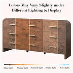 Curved Drawer Dresser for Bedroom with 9 Drawers, 63'' Wide Chest of Drawer