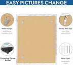 Hongkee 16x20 Frames Set of 4, 16 x 20 Distressed White Wood(Mat 11x14)