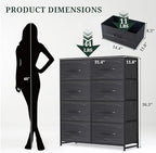 8-Drawer Dresser for Bedroom, Anti-Tip Tall Storage Organizer