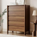 HOUROM Walnut Dresser for Bedroom,45"Tall 5 Drawer Mid Century Modern Chest