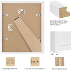 puthiac Picture Frame, White 8x10, Natural Solid Wood, 1 Pack