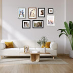 Hongkee 10x14 Picture Frame Set of 4, Made of Glass and Grey Wooden Frame, Display 8x12 Pictures with Mat or 30 x 40cm Diamond Painting Art without Mat for Wall Mounting, Gallery Photo Frames