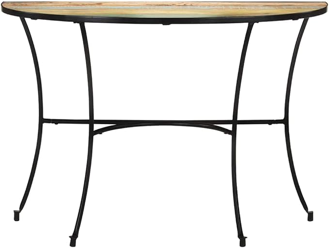 Solid Reclaimed Wood Side Table, Mixed Color Finish, 15.7x43.3x30.3 Inch Console