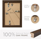 4x6 Picture Frame, Solid Oak Wood 4x6 Picture Frames with Mat to 3x5