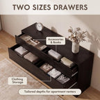 YESHOMY Dresser for Bedroom, 47.2" Modern Wood Chest with 6 Drawers