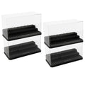 Acrylic Minifigure Display Case Stackable Action Figures Blocks Display Box, Clear Dustproof Display Case Box for Lego Lovers - color: Black, size: Medium 4 Pack