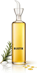 Olietta Olive Oil Dispenser Bottle Borosilicate Glass - Non Drip Oil Dispenser for Kitchen, Leak Proof Vinegar Drizzler Cruet, Easy Clean, 17 Ounces, Modern