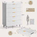 Modern Dressers and Nightstands Set 4-Piece, 2 Nightstands + 5 + 6-Drawers