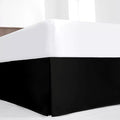 SKY BEDDINGS Luxury Pleated King Bed Skirt with Split Corners - 16 Inch Tailored Drop - Pleated Dust Ruffle - Wrinkle-Free 100% Microfiber - Easy Fit, Soft & Durable - Black
