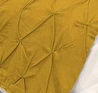 Bed Runner Set - 100% Pure Cotton 800 Thread Count - Luxury 1 Pinch Pleated Bed Runner and 2 Pillow Cover - 3 Piece Pinch Pleated Bed Runner Set California King, Gold