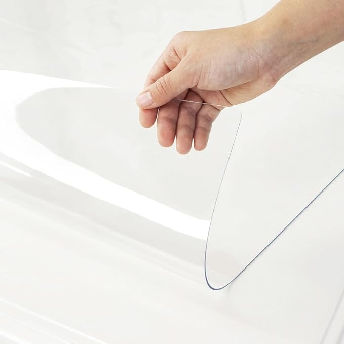 Warmstar Clear Table Cover Protector 24 x 108 Inch,1.5mm Thick Plastic Table Cover Rectangle,PVC Clear Table Protector,Desk Protector Mat for Kitchen, Dresser, Writing Desk，Dining Room Table