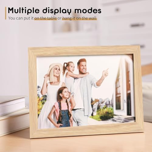 puthiac 8x10 Solid Oak Wood Picture Frames, Natural Oak, 3 Pack