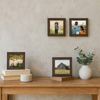puthiac 6x6 Solid Oak Wood Picture Frame, Walnut, 1 Pack