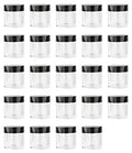 XICHEN (24 Pieces) 10G/10ML Clear Plastic Cosmetic Round Container Jars with BLACK Lids