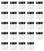 XICHEN (24 Pieces) 10G/10ML Clear Plastic Cosmetic Round Container Jars with BLACK Lids