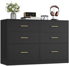 VASAGLE 6-Drawer Dresser, Chest of Drawers, 46.9 x 15.8 x 30.7 Inches